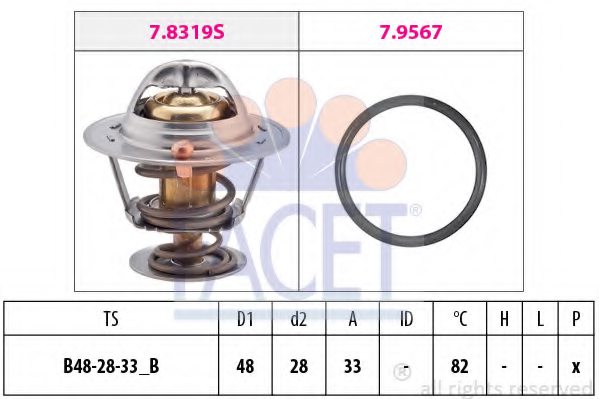 FACET 7.8319 Thermostat, coolant